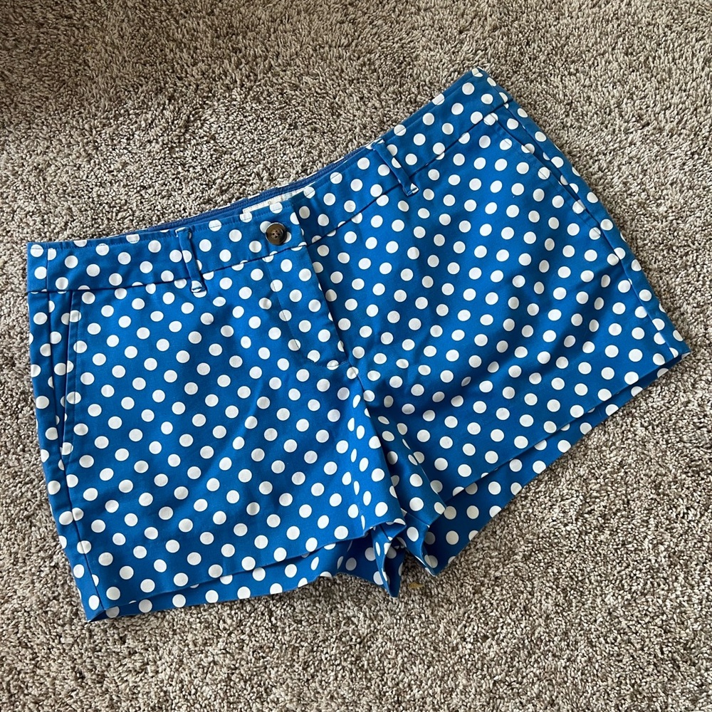 Boden 10P Blue and White Chino Polka Dot Shorts